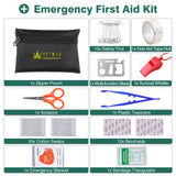 WETBAS Car Roadside Emergency Kit, Auto Vehicle Safety Emergency Road Side Assistance Kits Essentials, with Jumper Cables, Safety Hammer, Reflective Warning Triangle
